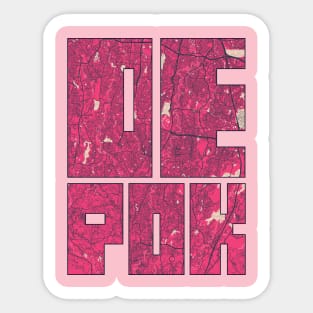 Depok, West Java, Indonesia City Map Typography - Blossom Sticker